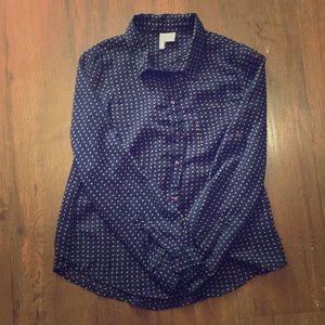 Sheer Long Sleeve Button Down Shirt